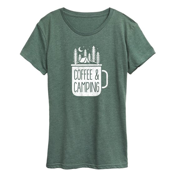 Instant Message - Coffee And Camping Short Sleeve Graphic T-Shirt