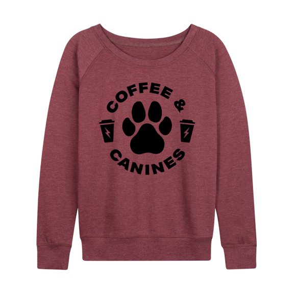 Instant Message - Coffee And Canines - Women's Lightweight French Terry Long Sleeve Shirt