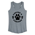 thumbnail image 1 of Instant Message - Coffee And Canines - Women's Racerback Tank Top, 1 of 6