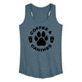 thumbnail image 1 of Instant Message - Coffee And Canines - Women's Racerback Tank Top, 1 of 6