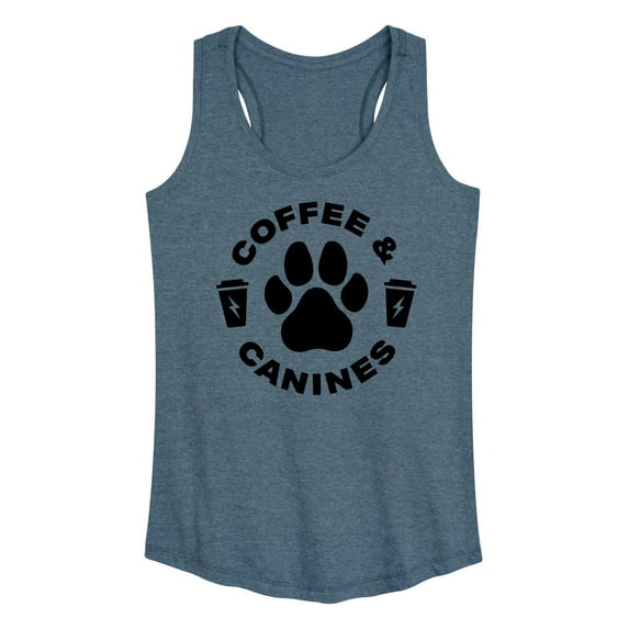 Instant Message - Coffee And Canines - Women's Racerback Tank Top
