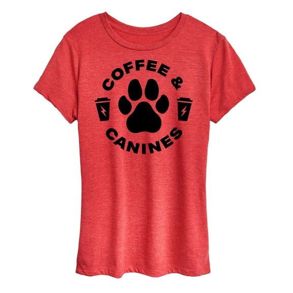 Instant Message - Coffee And Canines - Women's Short Sleeve Graphic T-Shirt