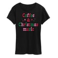 thumbnail image 1 of Instant Message - Coffee And Christmas Music - Women's Short Sleeve Graphic T-Shirt, 1 of 6