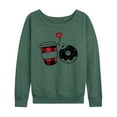 thumbnail image 1 of Instant Message - Coffee And Donut - Women's Lightweight French Terry Long Sleeve Shirt, 1 of 6