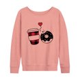 thumbnail image 1 of Instant Message - Coffee And Donut - Women's Lightweight French Terry Pullover, 1 of 7