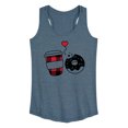 thumbnail image 1 of Instant Message - Coffee And Donut - Women's Racerback Tank Top, 1 of 6