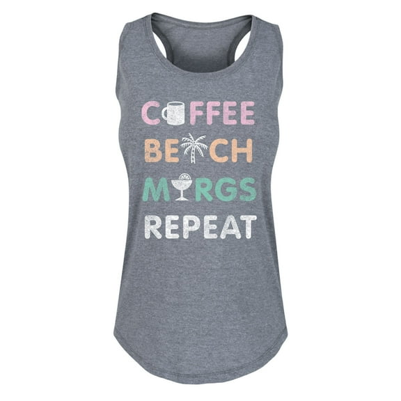 Instant Message - Coffee Beach Repeat - Women's Racerback Tank