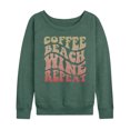 thumbnail image 1 of Instant Message - Coffee Beach Wine Repeat - Women's Lightweight French Terry Long Sleeve Shirt, 1 of 6