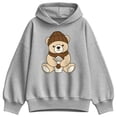 thumbnail image 1 of Instant Message - Coffee Bear - Ladies Oversized Fleece Hoodie Sweatshirt, 1 of 4
