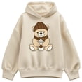 thumbnail image 1 of Instant Message - Coffee Bear - Ladies Oversized Fleece Hoodie Sweatshirt, 1 of 4