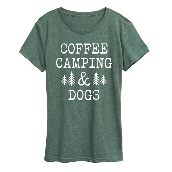 Instant Message - Coffee Camping And Dogs - Women's Short Sleeve Graphic T-Shirt