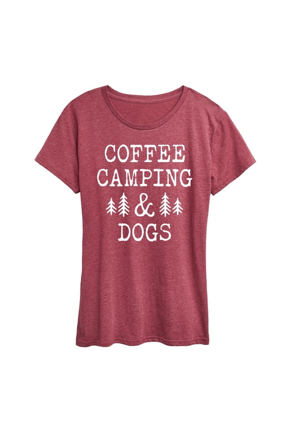 - Coffee Camping And Dogs Short Sleeve Graphic T-Shirt