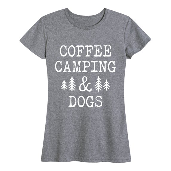 Instant Message - Coffee Camping And Dogs - Women's Short Sleeve Graphic T-Shirt