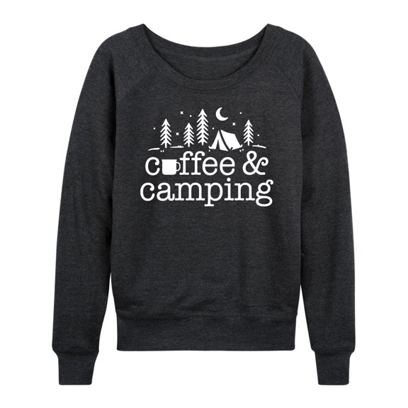 Instant Message - Coffee & Camping - Outdoor Adventures - Women's Lightweight French Terry Long Sleeve Shirt