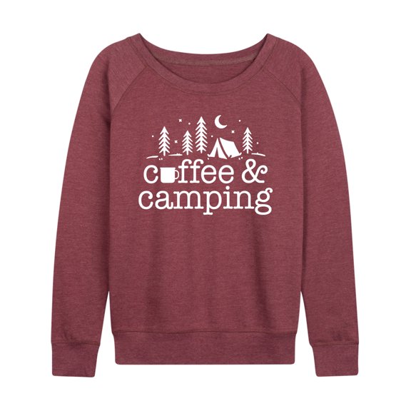Instant Message - Coffee & Camping - Outdoor Adventures - Women's Lightweight French Terry Long Sleeve Shirt