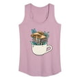 thumbnail image 1 of Instant Message - Coffee Cup Flowers - Women's Racerback Tank Top, 1 of 6
