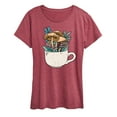 thumbnail image 1 of Instant Message - Coffee Cup Flowers - Women's Short Sleeve Graphic T-Shirt, 1 of 6