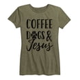 thumbnail image 1 of Instant Message - Coffee Dogs Jesus - Women's Short Sleeve Graphic T-shirt, 1 of 4