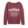 thumbnail image 1 of Instant Message - Coffee Eeffoc - Women's French Terry Long Sleeve Pullover, 1 of 5