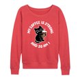 thumbnail image 1 of Instant Message - Coffee Is Strong - Women's Lightweight French Terry Pullover, 1 of 6