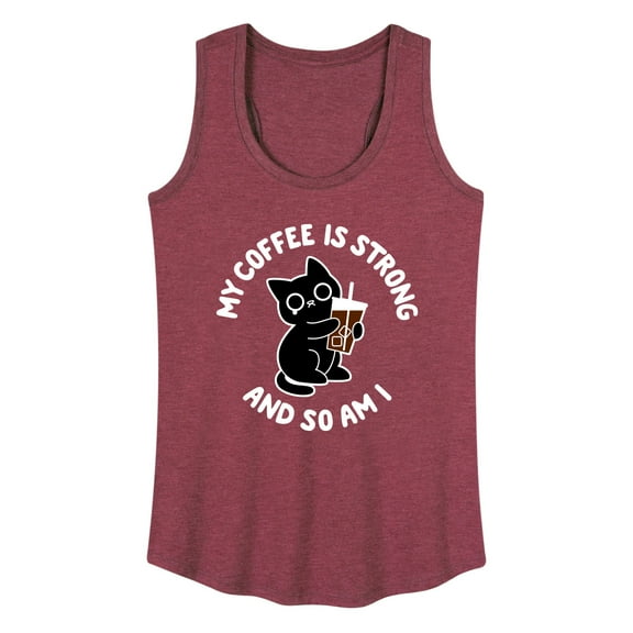 Instant Message - Coffee Is Strong - Women's Racerback Tank Top