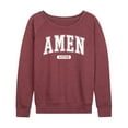 thumbnail image 1 of Instant Message - Collegiate Amen - Women's Lightweight French Terry Long Sleeve Shirt, 1 of 6