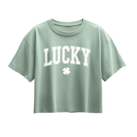Instant Message - Collegiate Lucky - Youth Girls Boxy T-Shirt