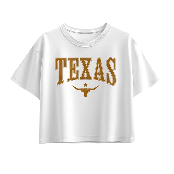 Instant Message - Collegiate Texas Short Sleeve Boxy Graphic T-Shirt