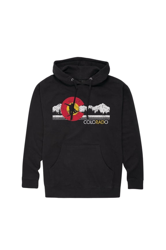 - Colorado Flag Snowboarder - Adult Pullover Hooded Fleece Sweatshirt