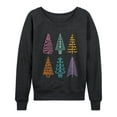 thumbnail image 1 of Instant Message - Colorful Christmas Tree Grid - Women's Lightweight Terry Long Sleeve Shirt, 1 of 5