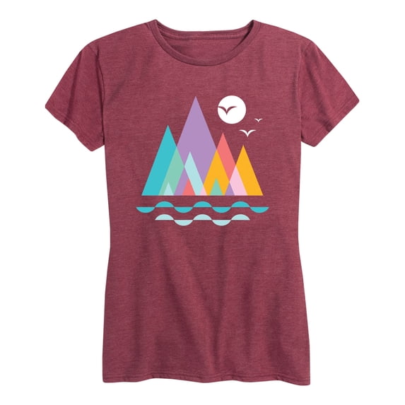 Instant Message - Colorful Geometric Mountains - Women's Short Sleeve Graphic T-shirt