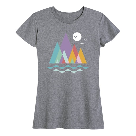 Instant Message - Colorful Geometric Mountains - Women's Short Sleeve Graphic T-shirt