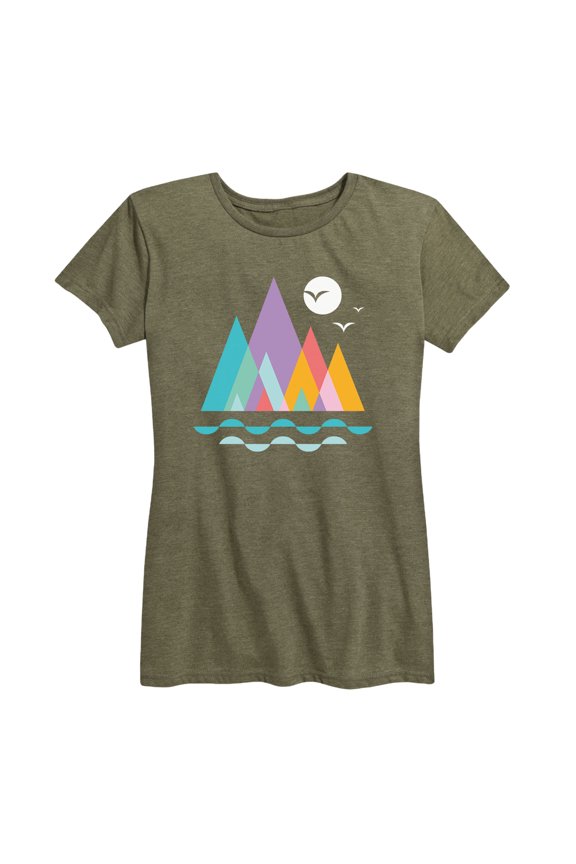 - Colorful Geometric Mountains - Women's Short Sleeve Graphic T-shirt