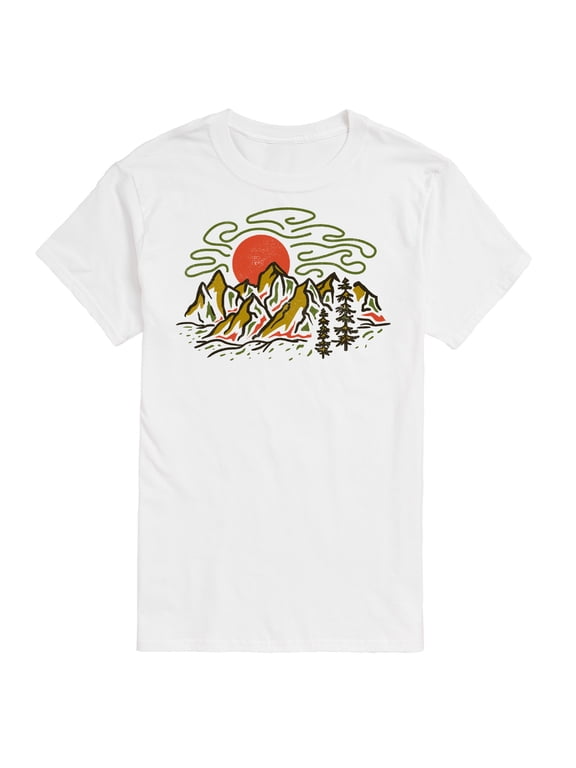 - Colorful Mountains Men's Short Sleeve Graphic T-Shirt