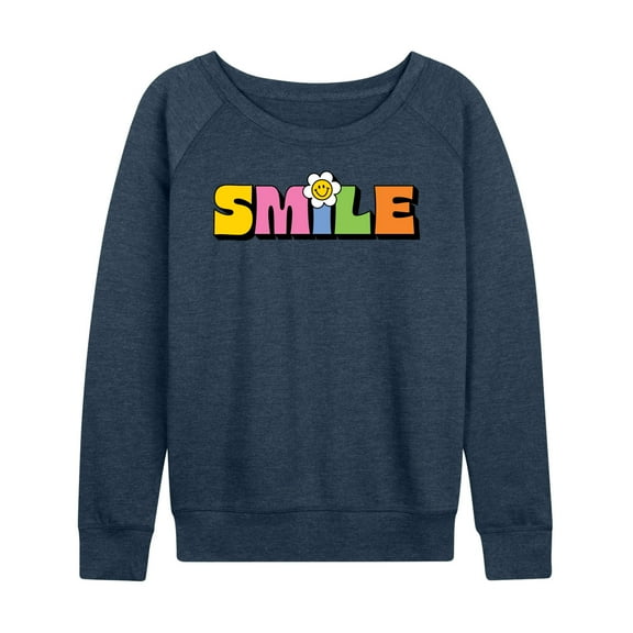 Instant Message - Colorful Smile - Women's Lightweight French Terry Long Sleeve Shirt
