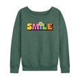 thumbnail image 1 of Instant Message - Colorful Smile - Women's Lightweight French Terry Long Sleeve Shirt, 1 of 6