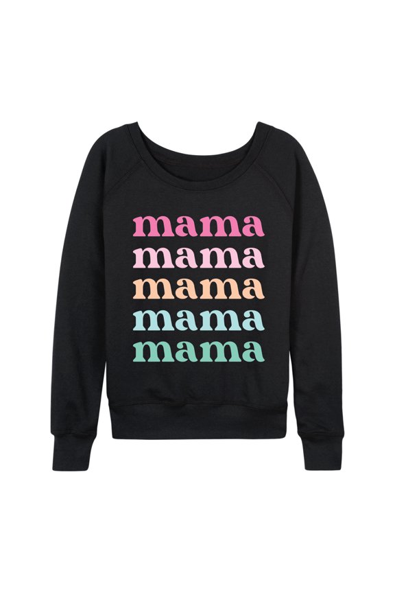 - Colorful Stacked Mama - Women's French Terry Long Sleeve Pullover