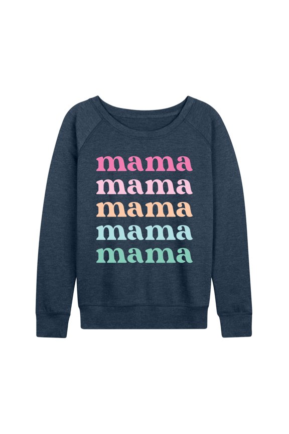 - Colorful Stacked Mama - Women's French Terry Long Sleeve Pullover