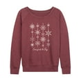 thumbnail image 1 of Instant Message - Comfort and Joy Snow - Women's French Terry Long Sleeve Pullover, 1 of 5