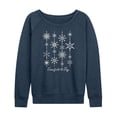 thumbnail image 1 of Instant Message - Comfort and Joy Snow - Women's French Terry Long Sleeve Pullover, 1 of 5