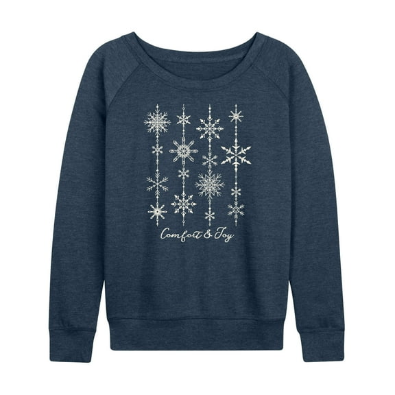 Instant Message - Comfort and Joy Snow - Women's French Terry Long Sleeve Pullover