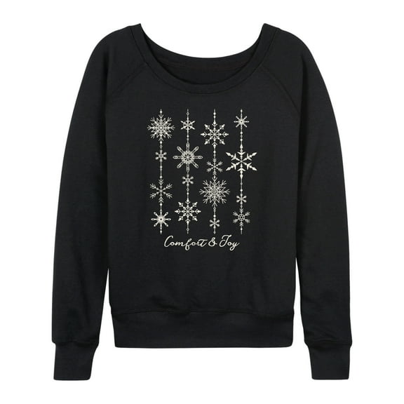 Instant Message - Comfort and Joy Snow - Women's French Terry Long Sleeve Pullover