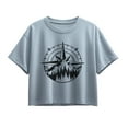 thumbnail image 1 of Instant Message - Compass Nature Scene - Youth Girl Short Sleeve Boxy Tee, 1 of 5