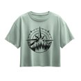 thumbnail image 1 of Instant Message - Compass Nature Scene - Youth Girl Short Sleeve Boxy Tee, 1 of 5