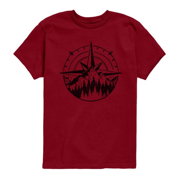 Instant Message - Compass Nature Scene - Youth Short Sleeve Graphic T-Shirt