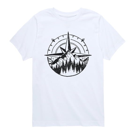 Instant Message - Compass Nature Scene - Youth Short Sleeve Graphic T-Shirt