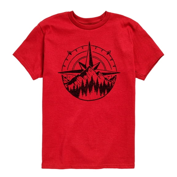 Instant Message - Compass Nature Scene - Youth Short Sleeve Graphic T-Shirt