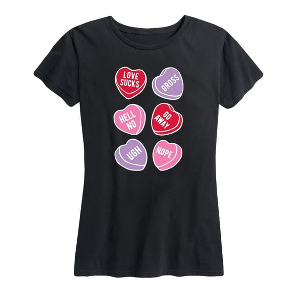 Instant Message - Conversation Hearts Anti Valentine's - Valentine Love Women's Short Sleeve Graphic T-Shirt