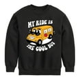 thumbnail image 1 of Instant Message - Cool School Bus - Toddler & Youth Crewneck Fleece Sweatshirt, 1 of 5