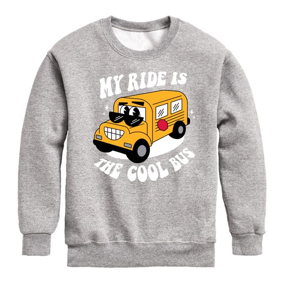 Instant Message - Cool School Bus - Toddler & Youth Crewneck Fleece Sweatshirt